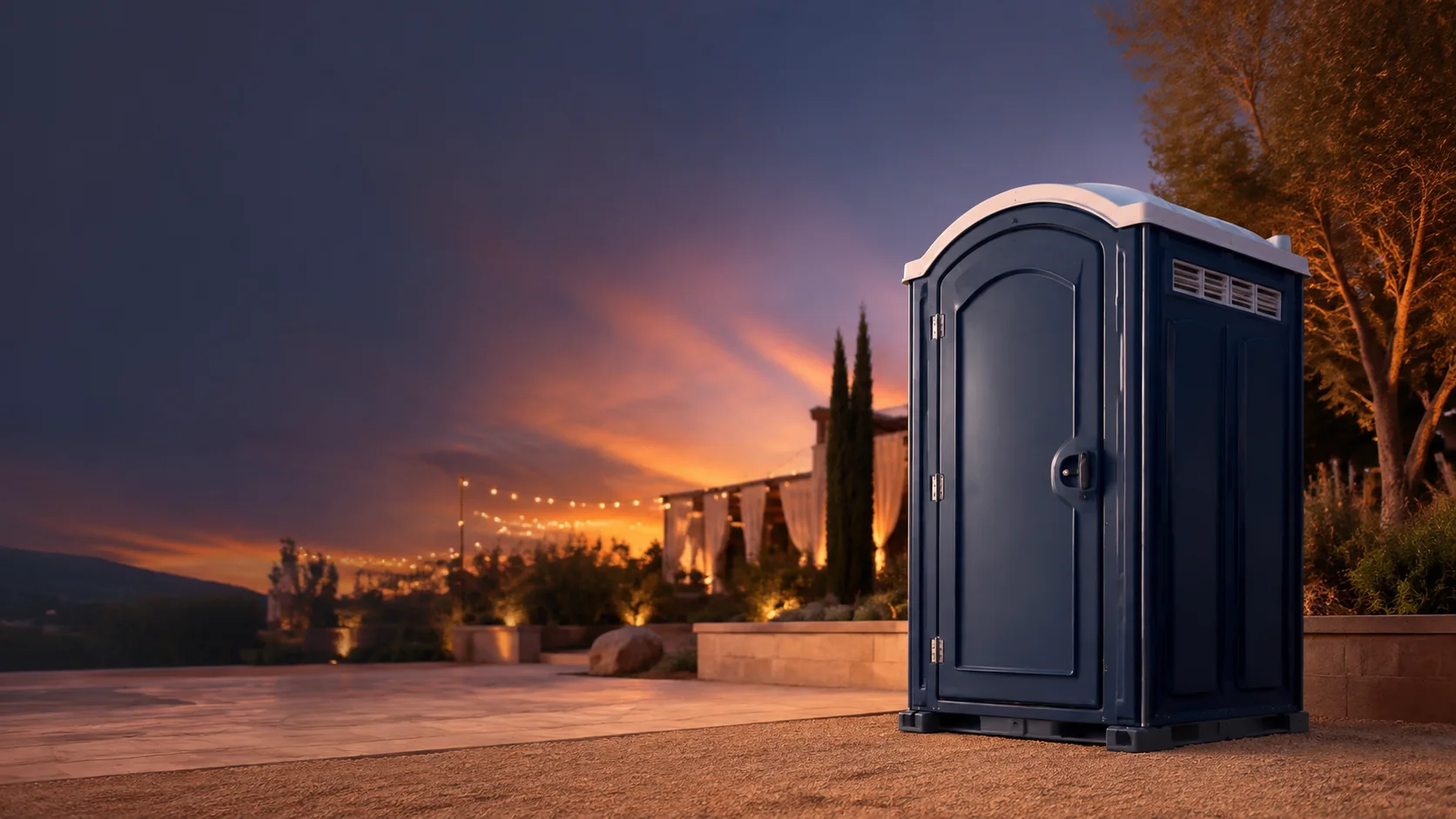 Portable restroom shown for rental planning in Vestavia Hills, AL